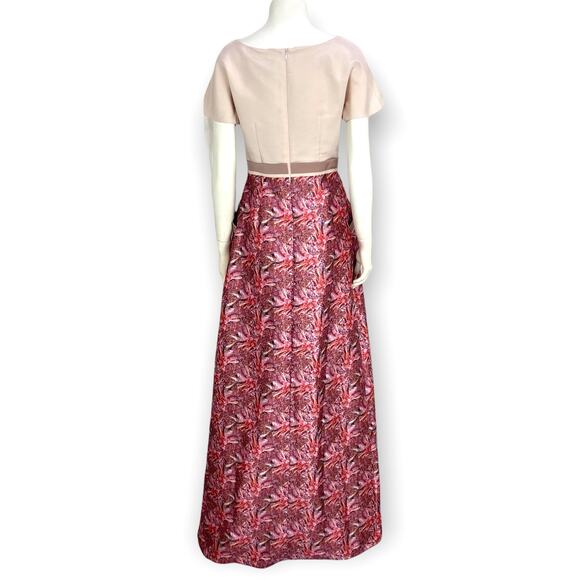 David Peck Pink Floral Gown Size 2 Silk Formal‎ Dress Floor Length - Picture 8 of 12